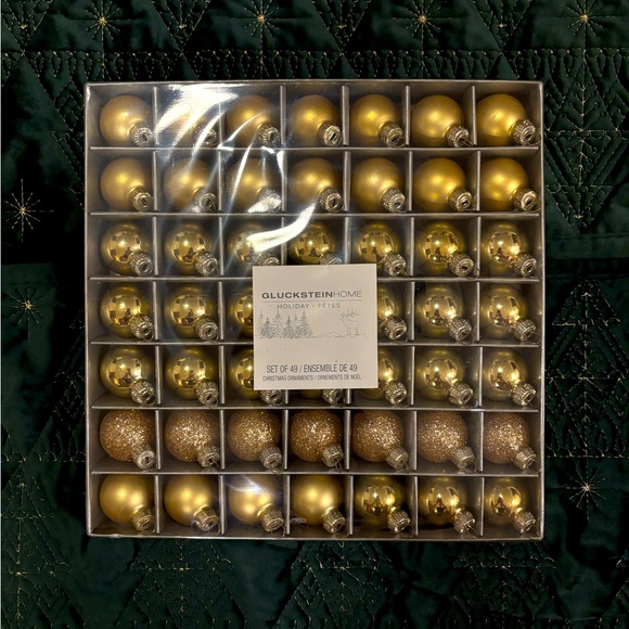 ✨🎄GlucksteinHome Gold Holiday Ornaments (Set of 49) - Picture 3 of 7